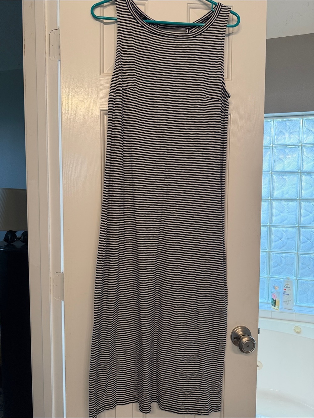 Talbots Black and White Striped Sleeveless   dress